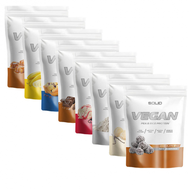 8 x SOLID Nutrition Vegan, 750 g ryhmässä Ravintolisät & Elintarvikkeet / Proteiinijauhe / Vegaaninen proteiini @ Tillskottsbolaget (SOLID974)