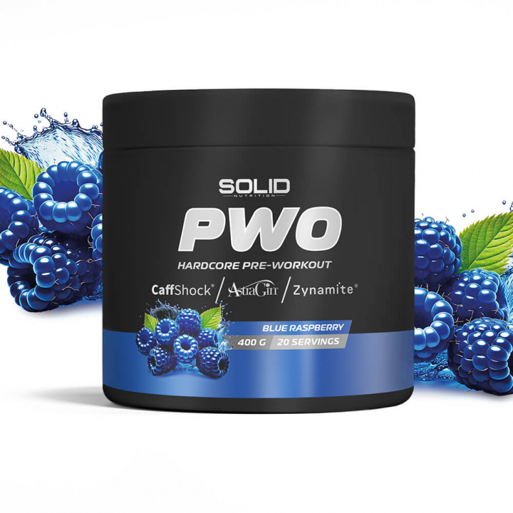 SOLID Nutrition BLACK LINE PWO, 400 g (Blue Raspberry) ryhmässä Ravintolisät & Elintarvikkeet / Suorituskyvyn parantajat / Pre-Workout / PWO @ Tillskottsbolaget (SOLIDBLACKPWO-2)
