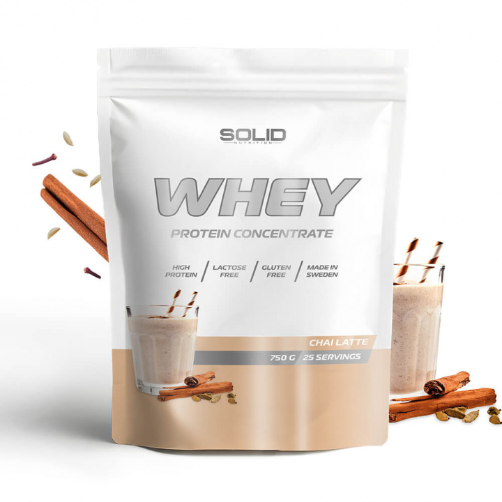 SOLID Nutrition Whey, 750 g (Chai Latte) ryhmässä Ravintolisät & Elintarvikkeet / Proteiinijauhe / Heraproteiini / Whey protein @ Tillskottsbolaget (SOLIDCHAI)
