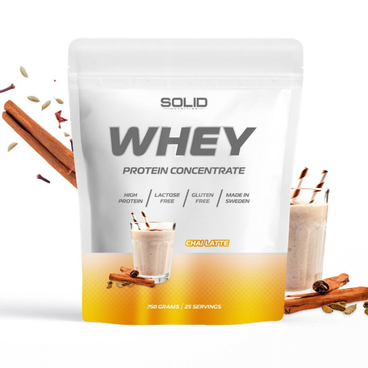SOLID Nutrition Whey, 750 g (Chai Latte) ryhmässä Ravintolisät & Elintarvikkeet / Proteiinijauhe / Heraproteiini / Whey protein @ Tillskottsbolaget (SOLIDCHAI)