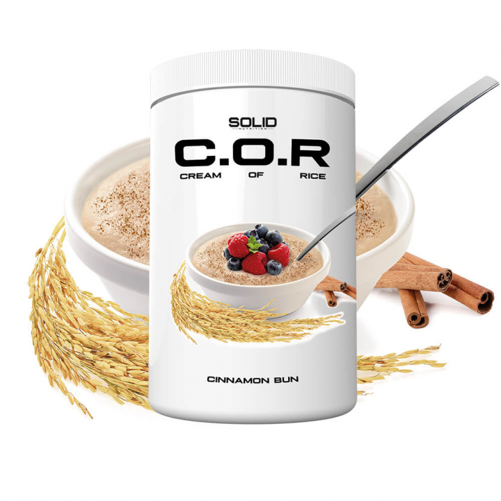 SOLID Nutrition Cream Of Rice, 1 kg (Cinnamon Bun) ryhmässä Ravintolisät & Elintarvikkeet / Elintarvikkeet / Cream of Rice @ Tillskottsbolaget (SOLIDCREAM5748-6)