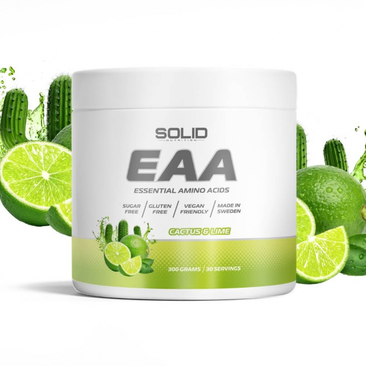 SOLID Nutrition EAA, 300 g (Cactus/Lime) ryhmässä Ravintolisät & Elintarvikkeet / Aminohapot / EAA @ Tillskottsbolaget (SOLIDEAA-8)