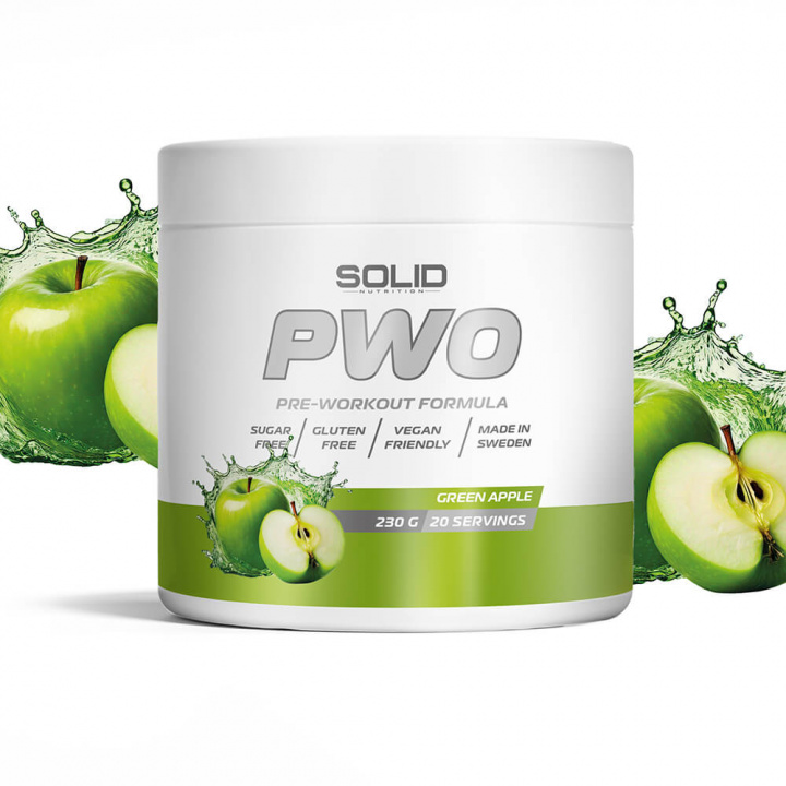 SOLID Nutrition PWO, 230 g (Green Apple) ryhmässä Ravintolisät & Elintarvikkeet / Suorituskyvyn parantajat / Pre-Workout / PWO @ Tillskottsbolaget (SOLIDPWO-4)