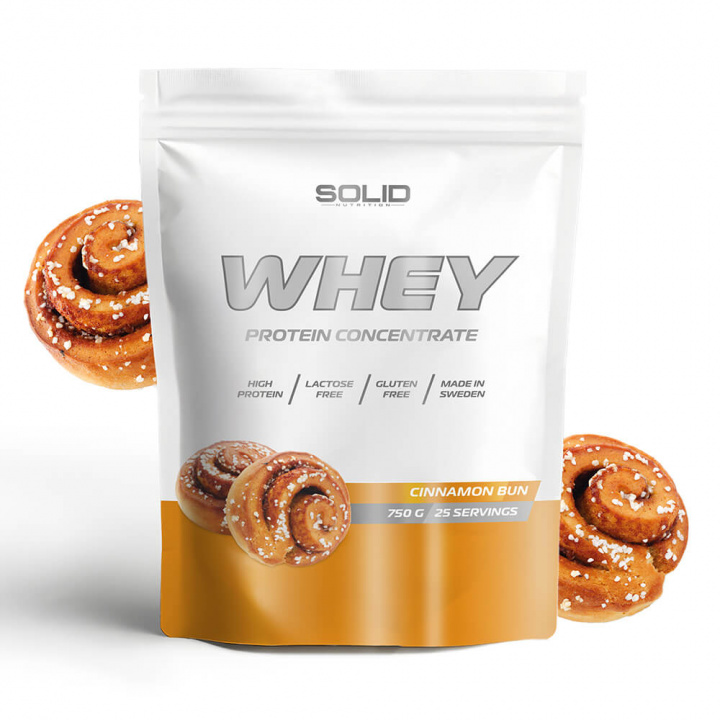SOLID Nutrition Whey, 750 g (Cinnamon Bun) ryhmässä Ravintolisät & Elintarvikkeet / Proteiinijauhe / Heraproteiini / Whey protein @ Tillskottsbolaget (SOLIDWHEY-1)