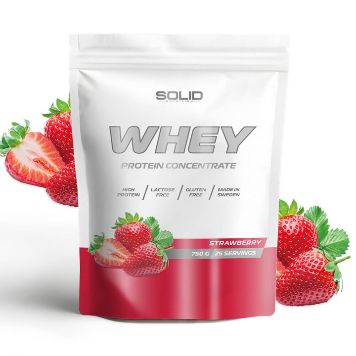 SOLID Nutrition Whey, 750 g (Strawberry) ryhmässä Ravintolisät & Elintarvikkeet / Proteiinijauhe / Heraproteiini / Whey protein @ Tillskottsbolaget (SOLIDWHEY-7)