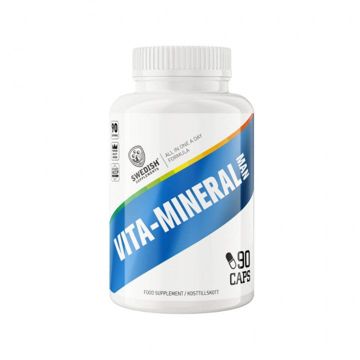 Swedish Supplements Vita-Mineral Man, 90 caps ryhmässä Ravintolisät & Elintarvikkeet / Vitamiinit / Multivitamiini @ Tillskottsbolaget (SS649766)