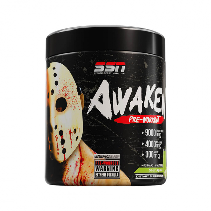 SSN Awaken PWO, 400 g (Sour Apple) ryhmässä Ravintolisät & Elintarvikkeet / Suorituskyvyn parantajat / Pre-Workout / PWO @ Tillskottsbolaget (SSN001-1)