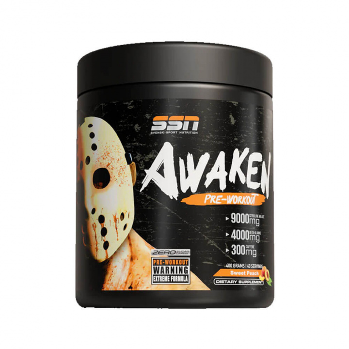 SSN Awaken PWO, 400 g (Sweet Peach) ryhmässä Ravintolisät & Elintarvikkeet / Suorituskyvyn parantajat / Pre-Workout / PWO @ Tillskottsbolaget (SSN001-6)