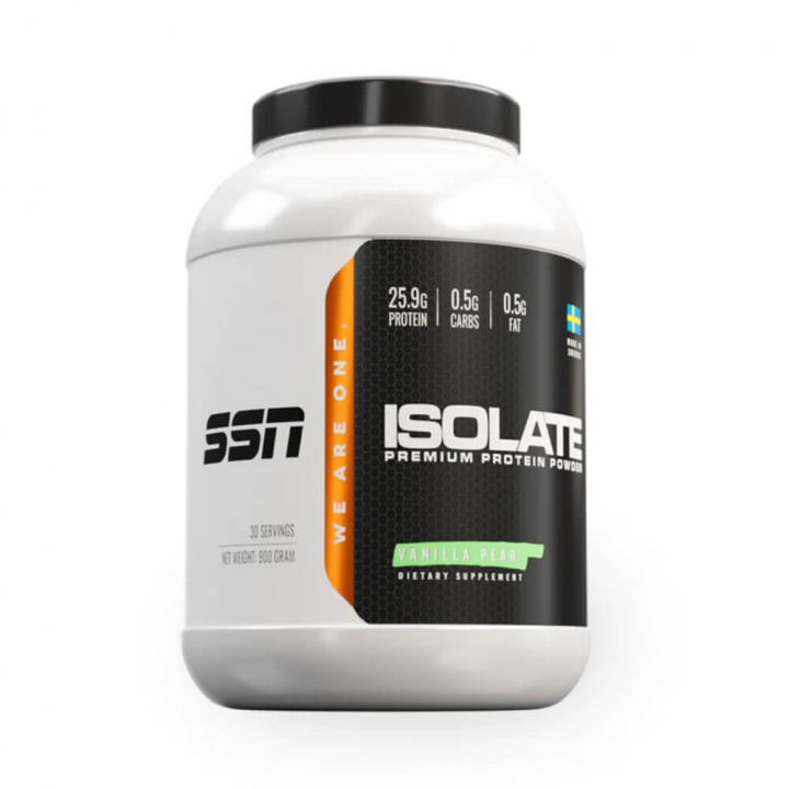 SSN Isolate Protein, 900 g (Vanilla Pear) ryhmässä Ravintolisät & Elintarvikkeet / Proteiinijauhe / Isolaattiproteiini @ Tillskottsbolaget (SSN8522-3)