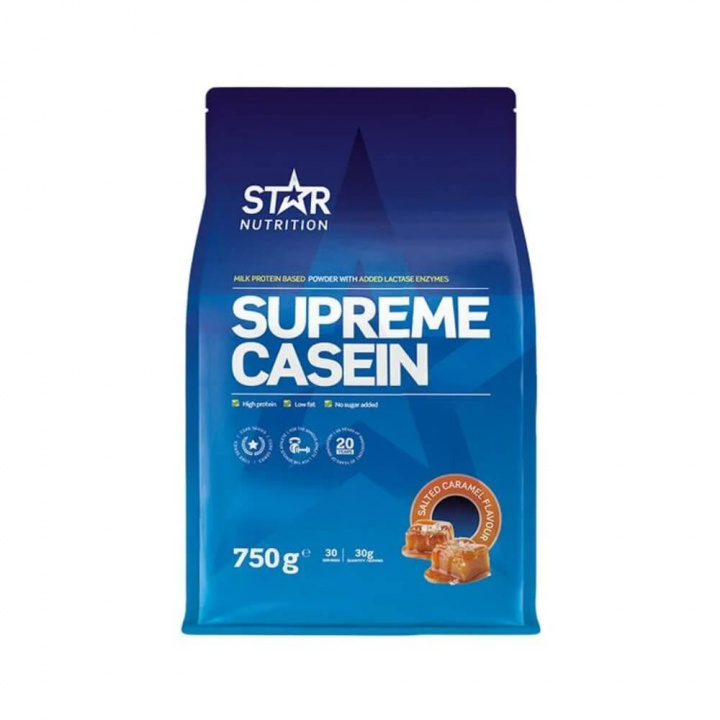 Star Nutrition Supreme Casein, 750 g (Salted Caramel) ryhmässä Ravintolisät & Elintarvikkeet / Proteiinijauhe / Kaseiiniproteiini @ Tillskottsbolaget (STAR004-5)