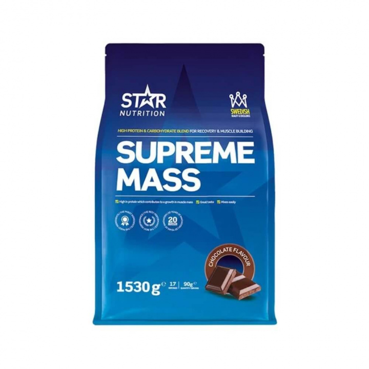 Star Nutrition Supreme Mass, 1530 g (Chocolate) ryhmässä Teematuotteet / Ruotsalaiset ravintolisät @ Tillskottsbolaget (STAR005-1)