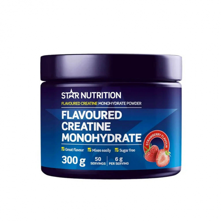 Star Nutrition Flavoured Creatine Monohydrate, 300 g (Strawberry) ryhmässä Ravintolisät & Elintarvikkeet / Kreatiini / Kreatiinimonohydraatti @ Tillskottsbolaget (STAR67763-1)