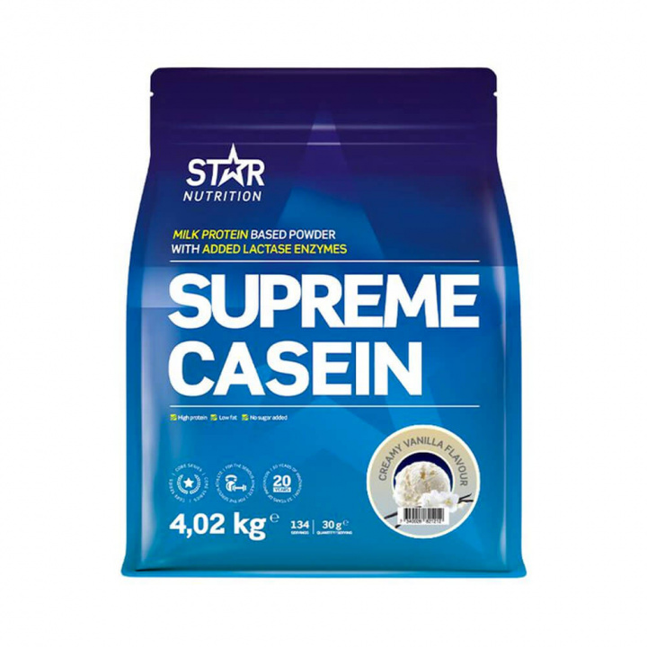 Star Nutrition Supreme Casein, 4020 g (Creamy Vanilla) ryhmässä Ravintolisät & Elintarvikkeet / Proteiinijauhe / Kaseiiniproteiini @ Tillskottsbolaget (STAR7679-3)