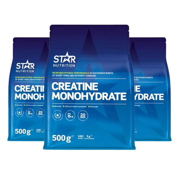 3 x Star Nutrition Creatine Monohydrate, 500 g ryhmässä Ravintolisät & Elintarvikkeet / Kreatiini / Kreatiinimonohydraatti @ Tillskottsbolaget (STAR7894)