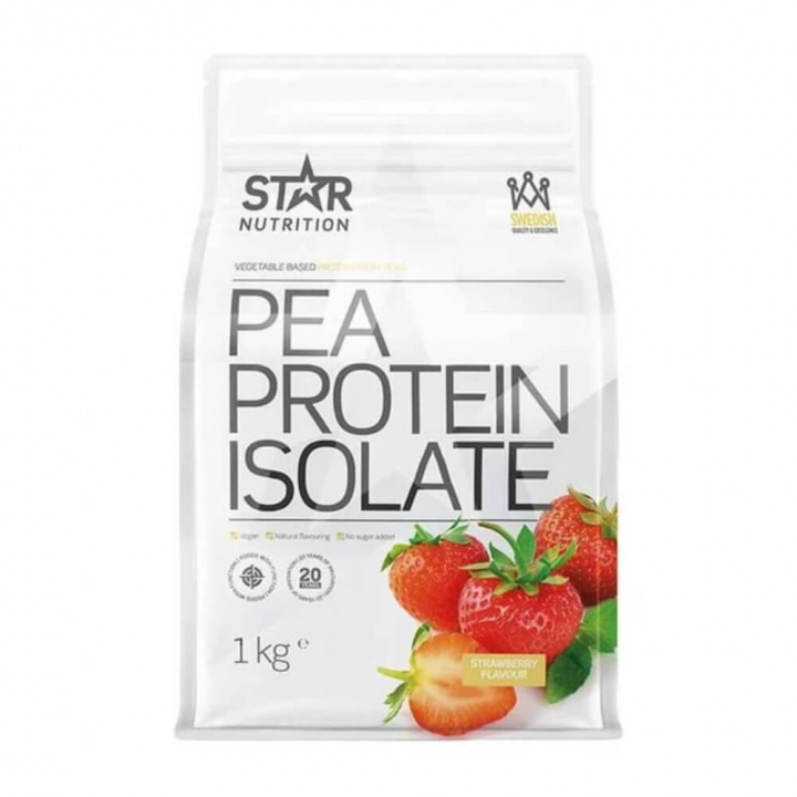 Star Nutrition Pea Protein Isolate, 1 kg (Strawberry) ryhmässä Ravintolisät & Elintarvikkeet / Proteiinijauhe / Isolaattiproteiini @ Tillskottsbolaget (STAR843-4)