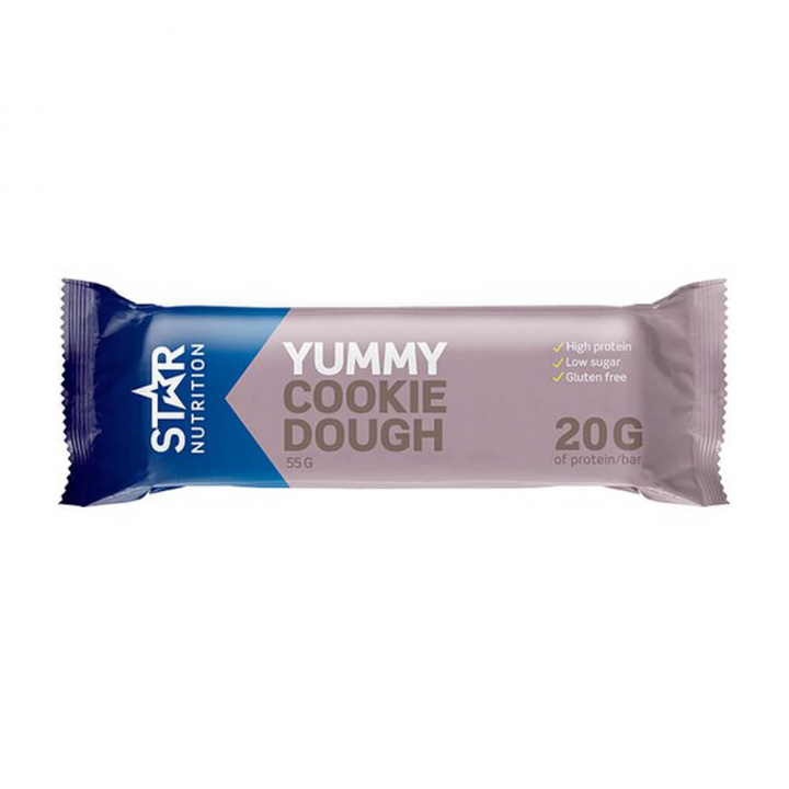 Star Nutrition Protein Bar, 55g (Cookie Dough) ryhmässä Patukat / Proteiinipatukat @ Tillskottsbolaget (STAR8459-10)