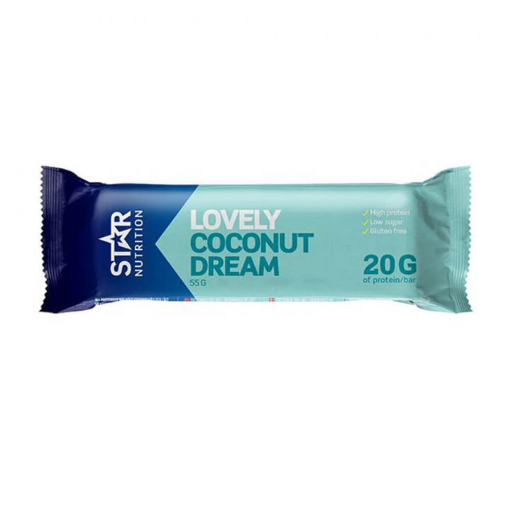 Star Nutrition Protein Bar, 55g (Coconut Dream) ryhmässä Patukat / Proteiinipatukat @ Tillskottsbolaget (STAR8459-3)