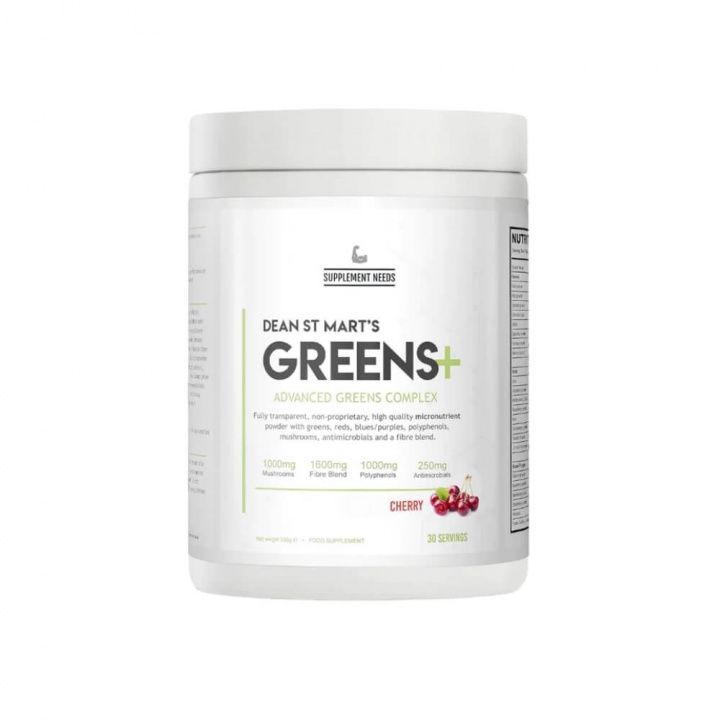 Supplement Needs Greens+, 30 serv. (Cherry) ryhmässä Ravintolisät & Elintarvikkeet / Terveystuotteet / Superruoat @ Tillskottsbolaget (SUPPNEEDS8653-1)