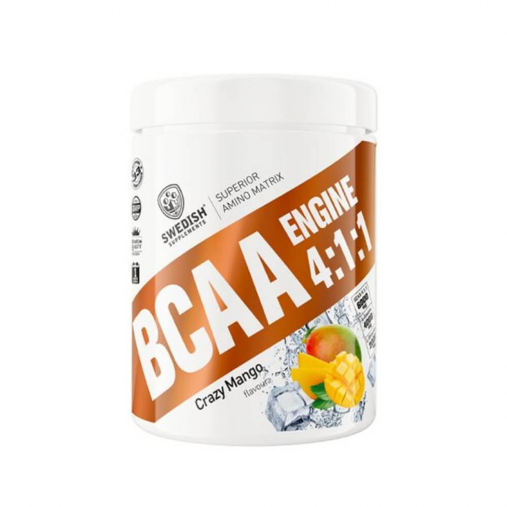 Swedish Supplements BCAA Engine 4:1:1 (Crazy Mango) ryhmässä Ravintolisät & Elintarvikkeet / Aminohapot / BCAA @ Tillskottsbolaget (SWEDISH6352MANGO)