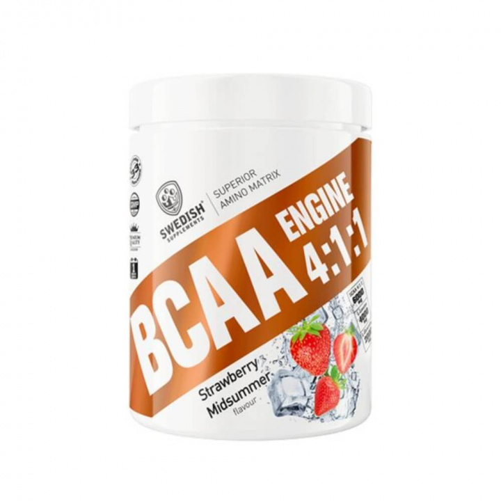 Swedish Supplements BCAA Engine 4:1:1 (Strawberry Midsummer) ryhmässä Ravintolisät & Elintarvikkeet / Aminohapot / BCAA @ Tillskottsbolaget (SWEDISH6352TOCHOMIDSUMMER)