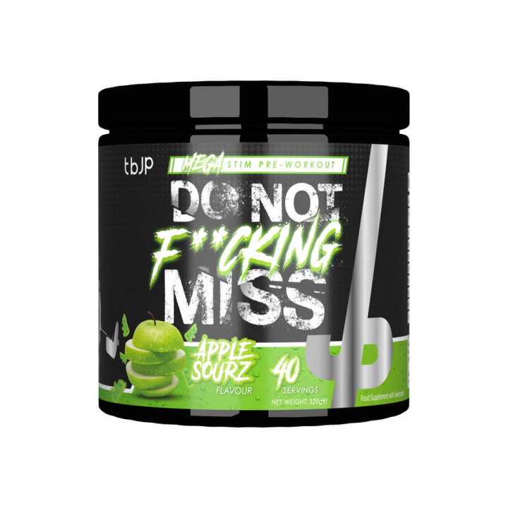 Trained By JP Do Not F**cking Miss, 40 serv. (Apple Sourz Flavor) ryhmässä Ravintolisät & Elintarvikkeet / Suorituskyvyn parantajat / Pre-Workout / PWO @ Tillskottsbolaget (TBJP8964-1)